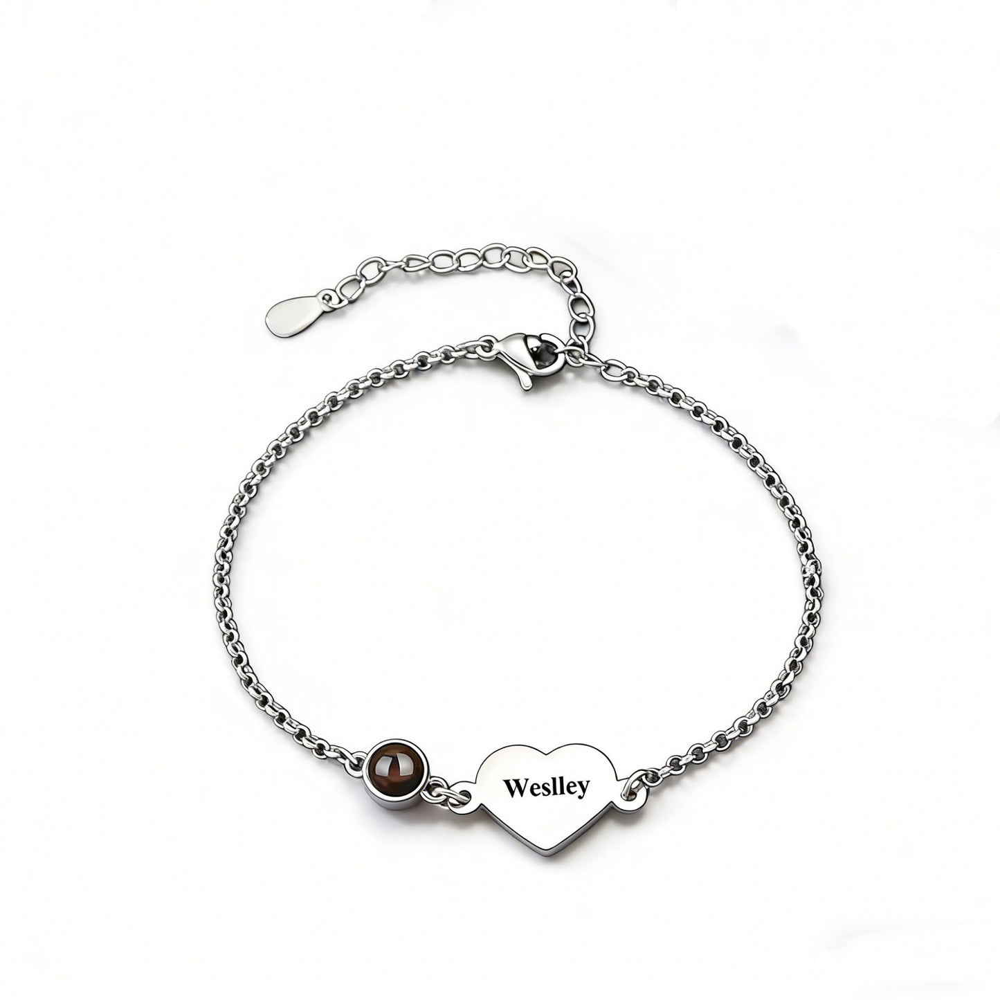 Steel Simple Fashion Love Laser Sculpture Projection Custom Bracelet