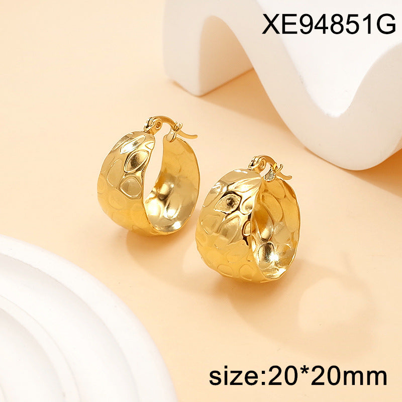 Women's Steel Gold-plated High-grade Exaggerated Geometry Ear Light Earrings