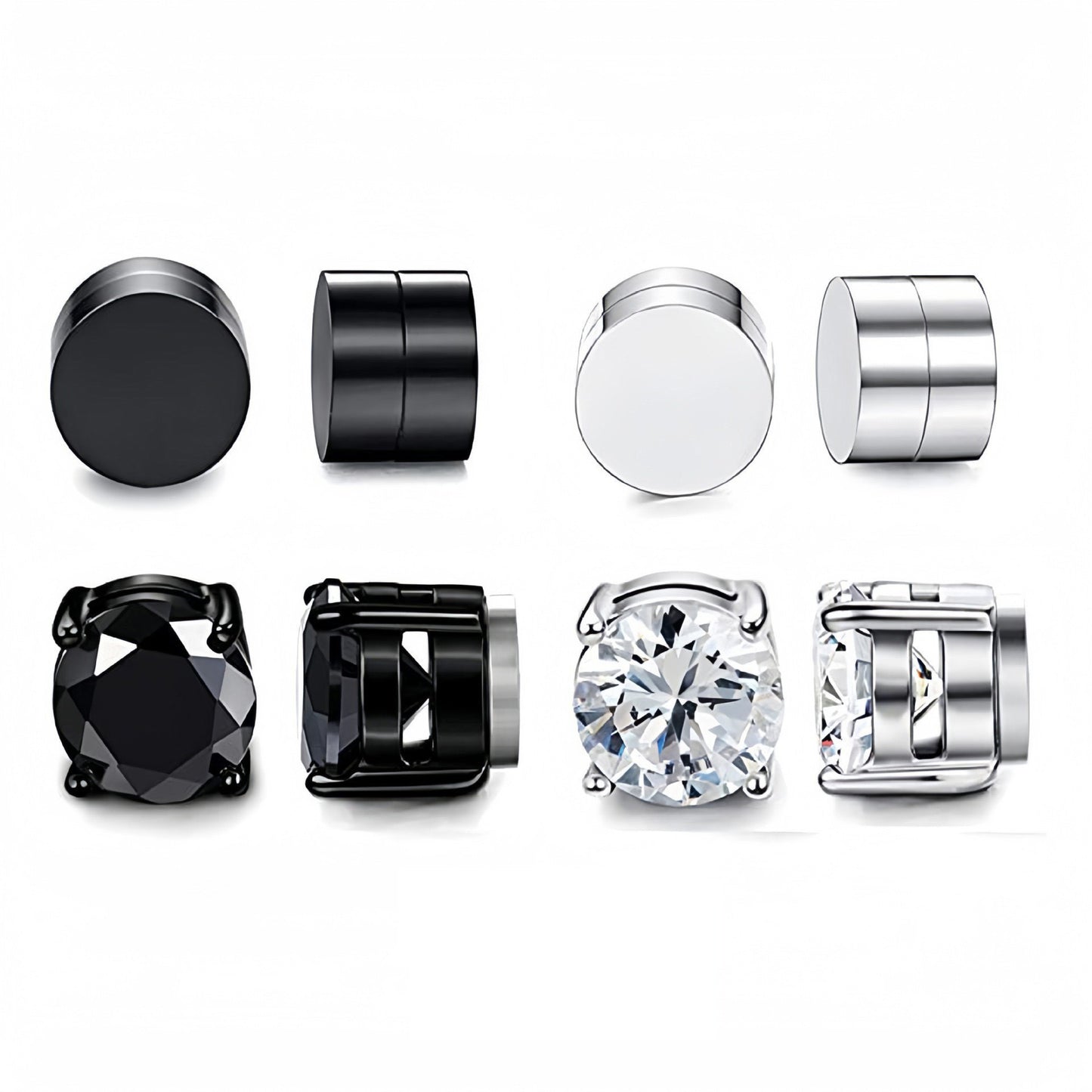 Zircon Stainless Steel Magnet Clips Couple Ear Clip