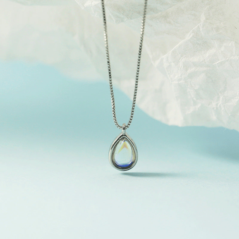 Water Drop Glass Female Korean Simple Necklaces