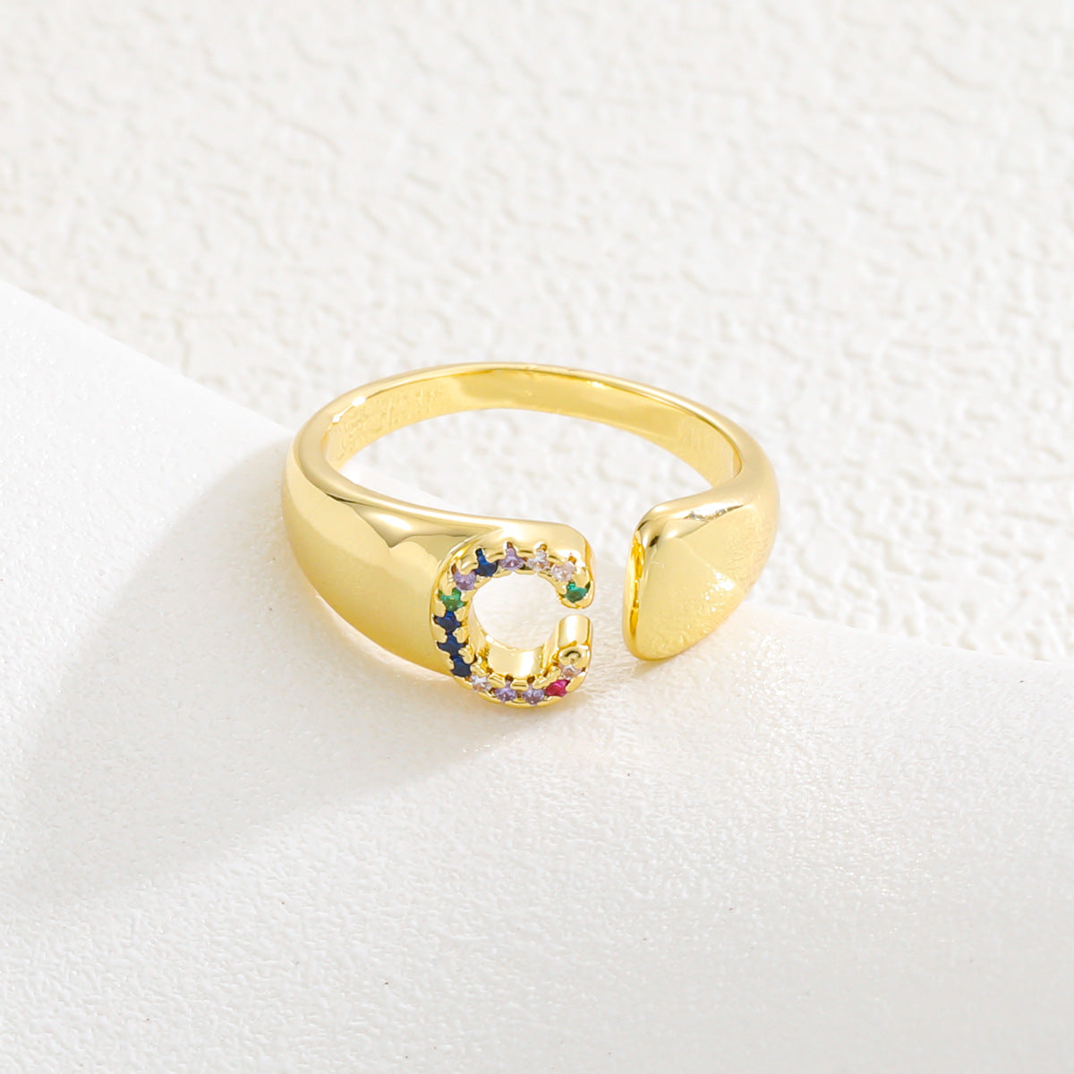 Letters Gold Plated Cell Phone Finger Ring