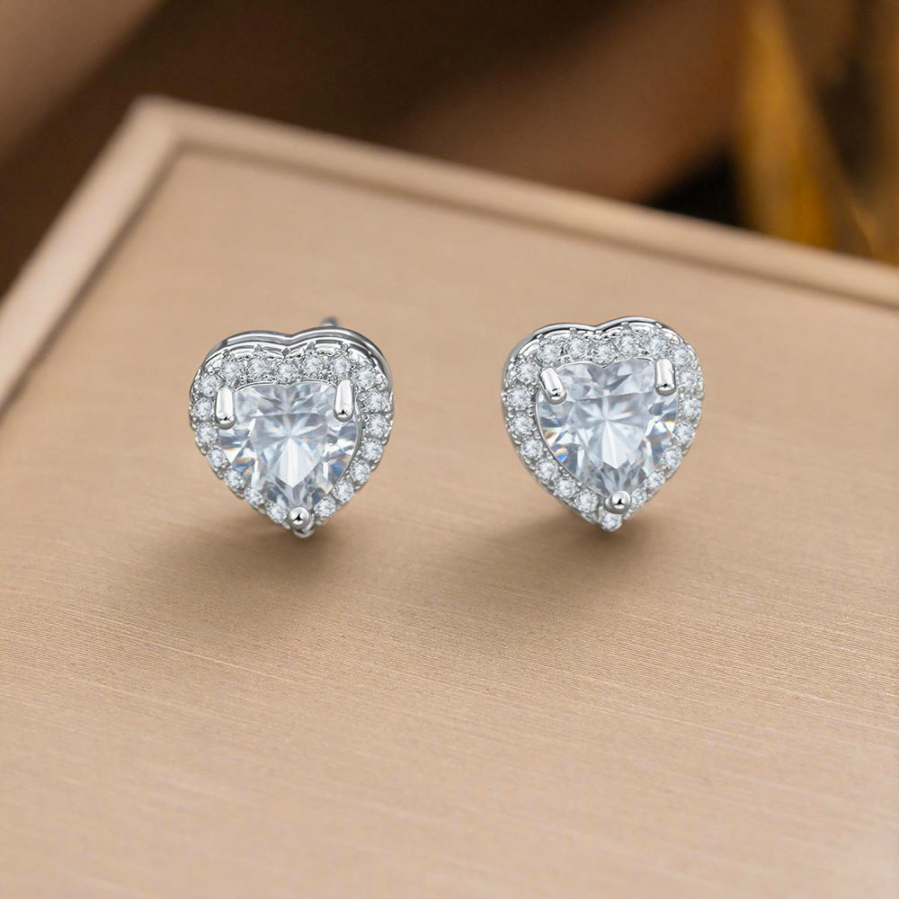 Micro Inlaid Zircon Love Three-piece Female Affordable Luxury Jewelry Set