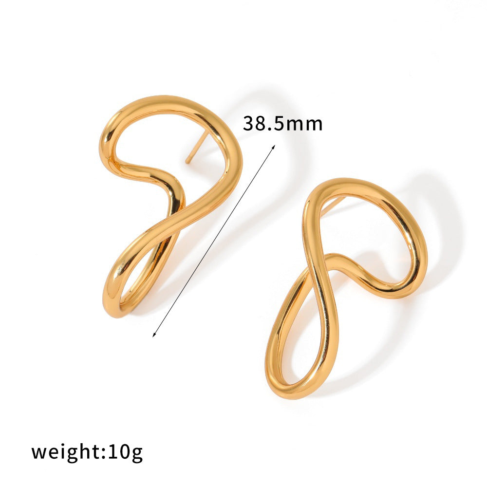 Stainless Steel Female Minority Simple Irregular Earrings