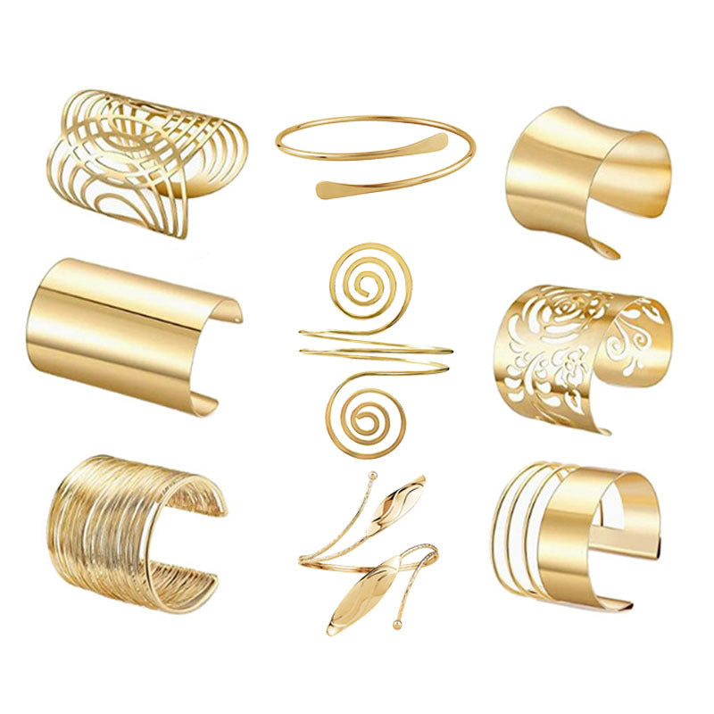Open Metal Geometric Hollow Glossy Pattern Bracelet