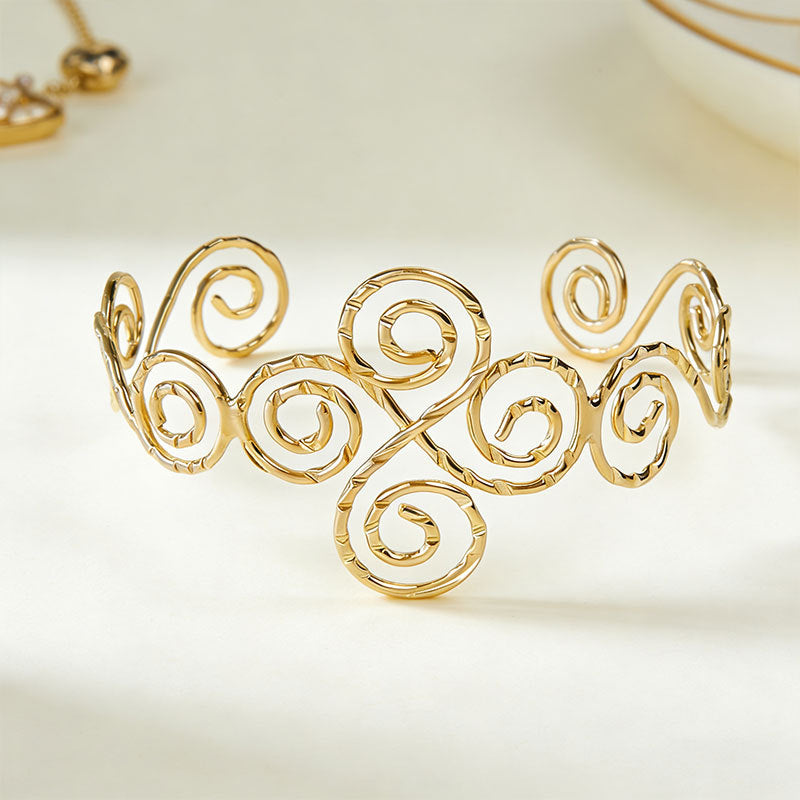 Personality Street Style Retro Metal Circle Opening Bracelet