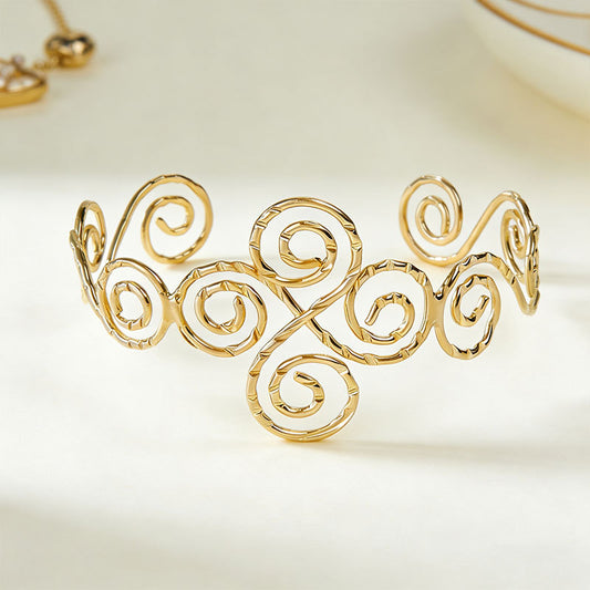 Personality Street Style Retro Metal Circle Opening Bracelet