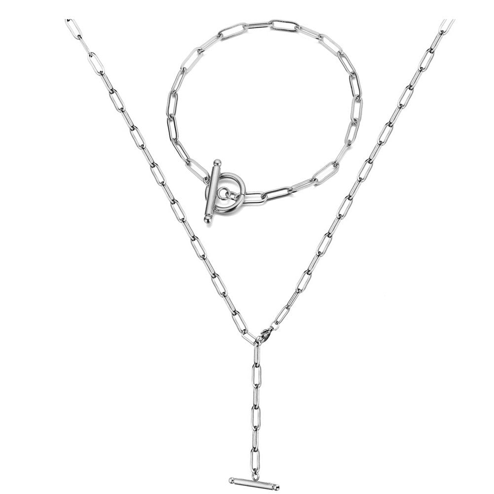 Hip Hop Fashion Punk Stainless Steel Jewelry Set