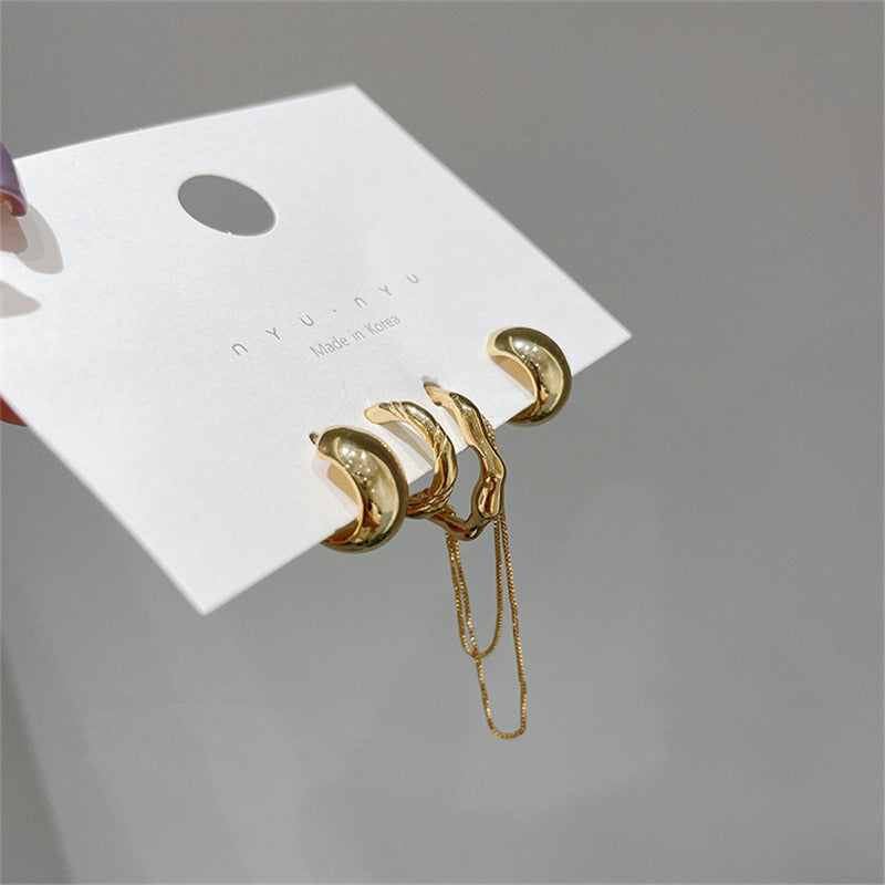 Cool Design Irregular Metal Chain Ear Earrings