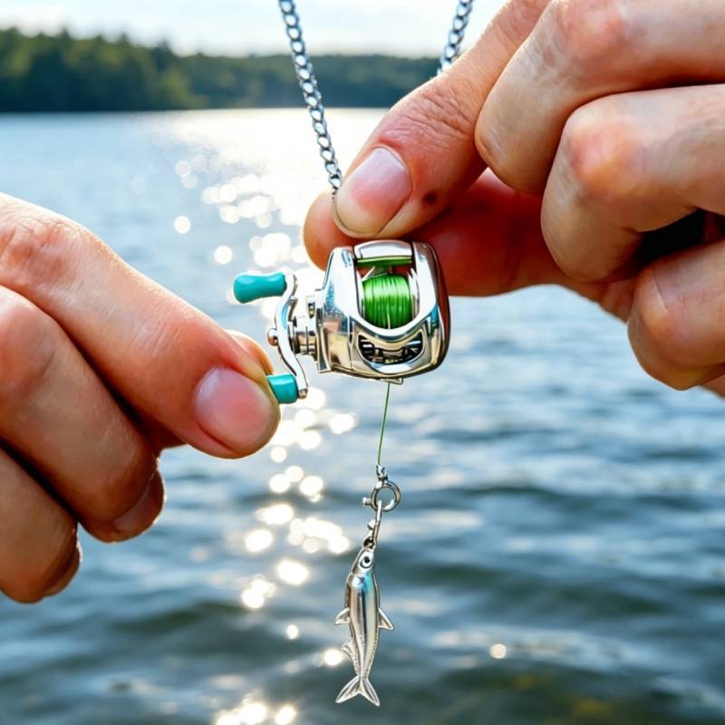 Men's Fishing Line Wheel Personalized Fashion Hip Necklace