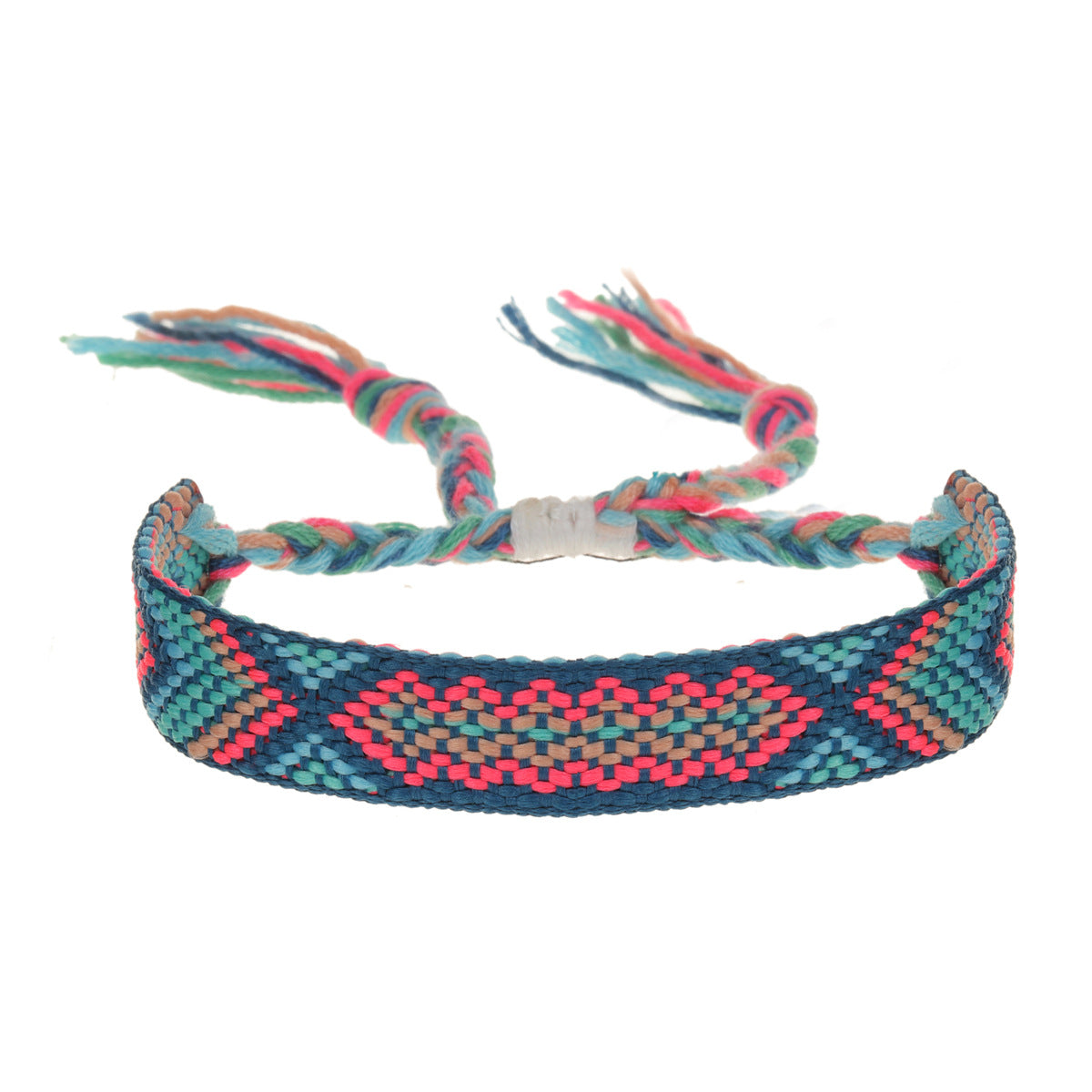 Hand-woven Adjustable Ethnic Friendship Rainbow Carrying Bracelets