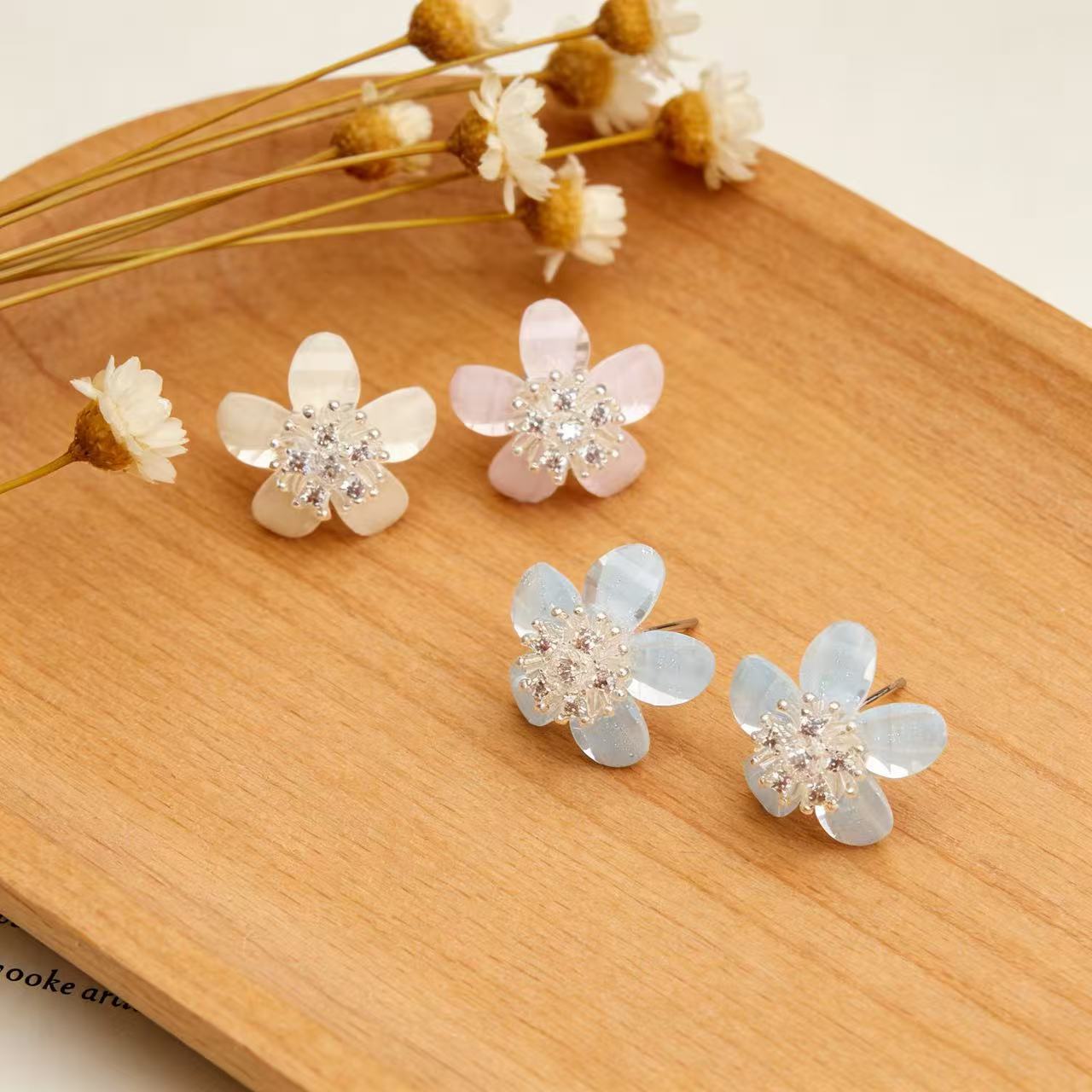 Cherry Blossom Flower Mori Gentle Unique Earrings