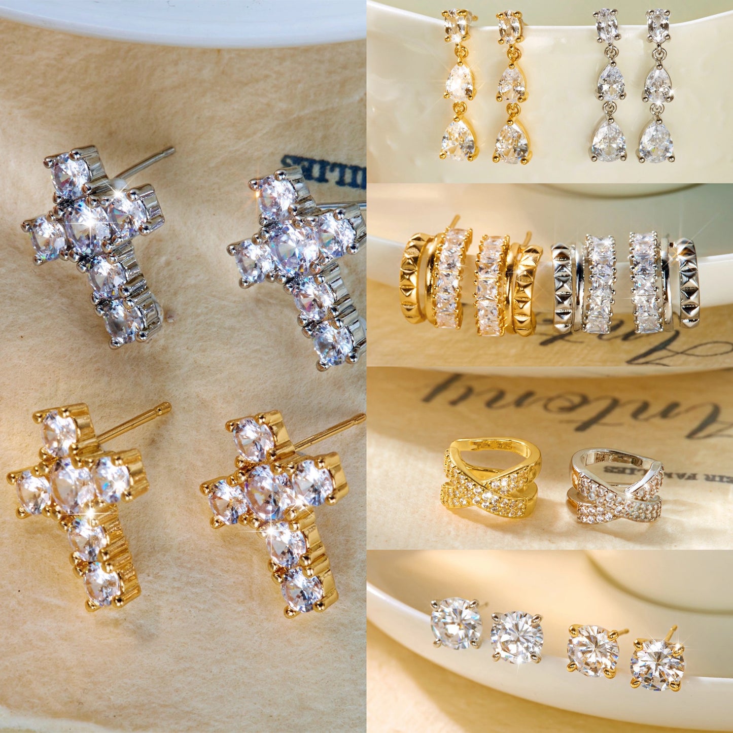 Women's Clip Light Luxury High-grade Environmental Protection Copper Geometric Earrings