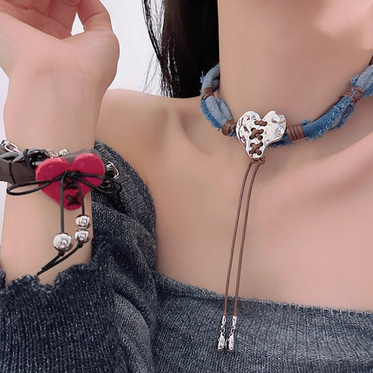 Heart Butterfly Retro Personality Advanced Design Necklaces