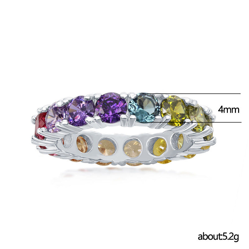 Women's Elegant Shi Color Zircon Fashion Rings