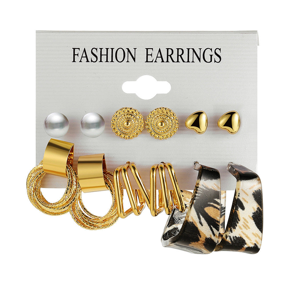 Alloy Ear Square Geometric Set Vintage Earrings