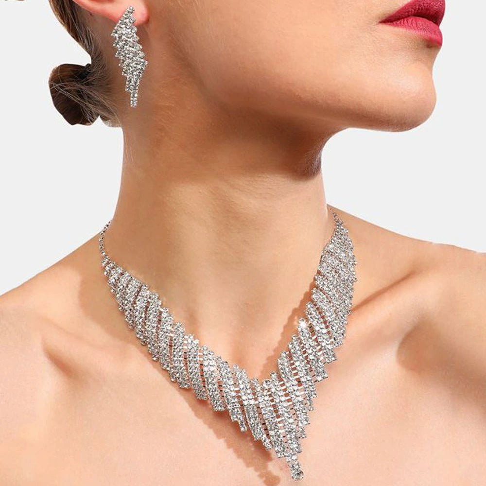 Bridal Wedding Dress Simple Fashion Suit Jewelry Set