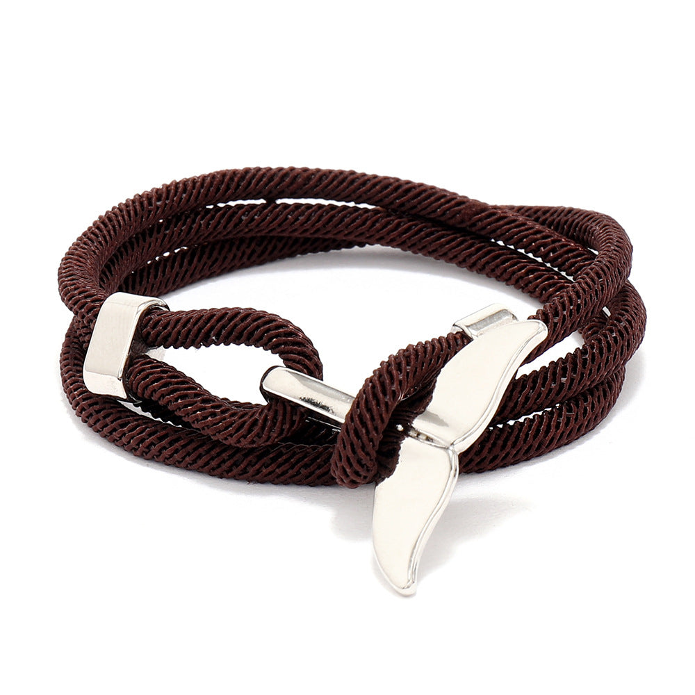 Women's & Men's & Ocean Series Boat Anchor Style Whale Tail Braided Rope Bracelets