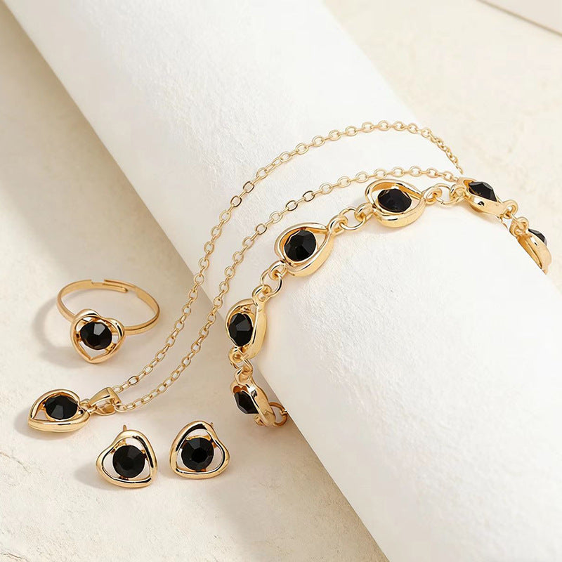 Drip Glazed Exquisite Simple Minority Fashion High-grade Clavicle Chain Elegant Jewelry Set