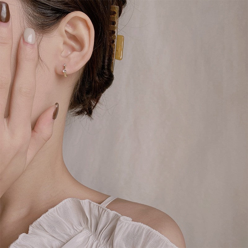 Small Diamond Ear Clip Personality Trendy Earrings