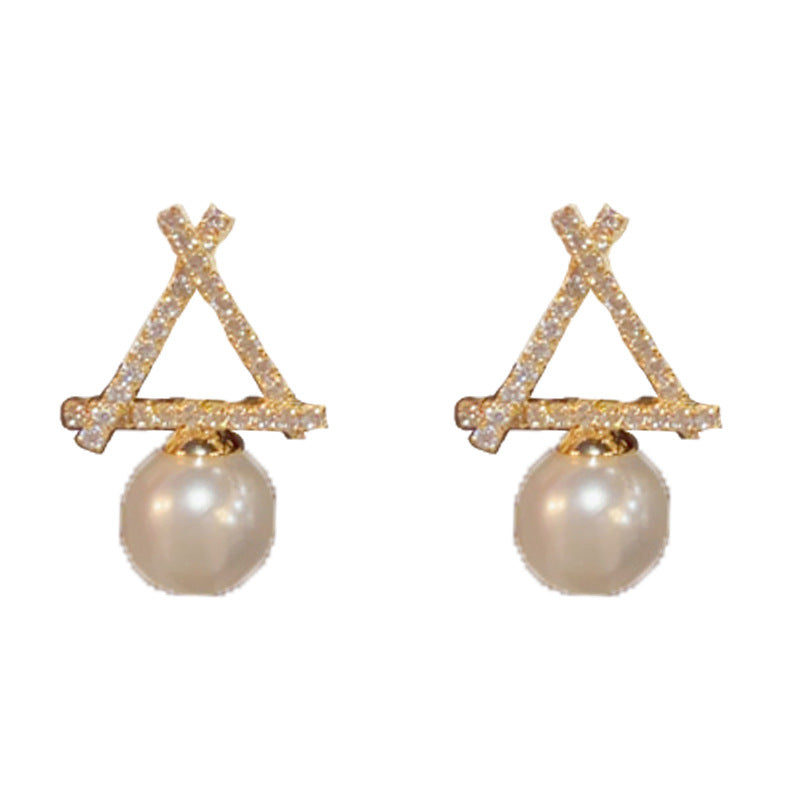 Women's Design Zircon Geometric Pearl For Exquisite Affordable Earrings