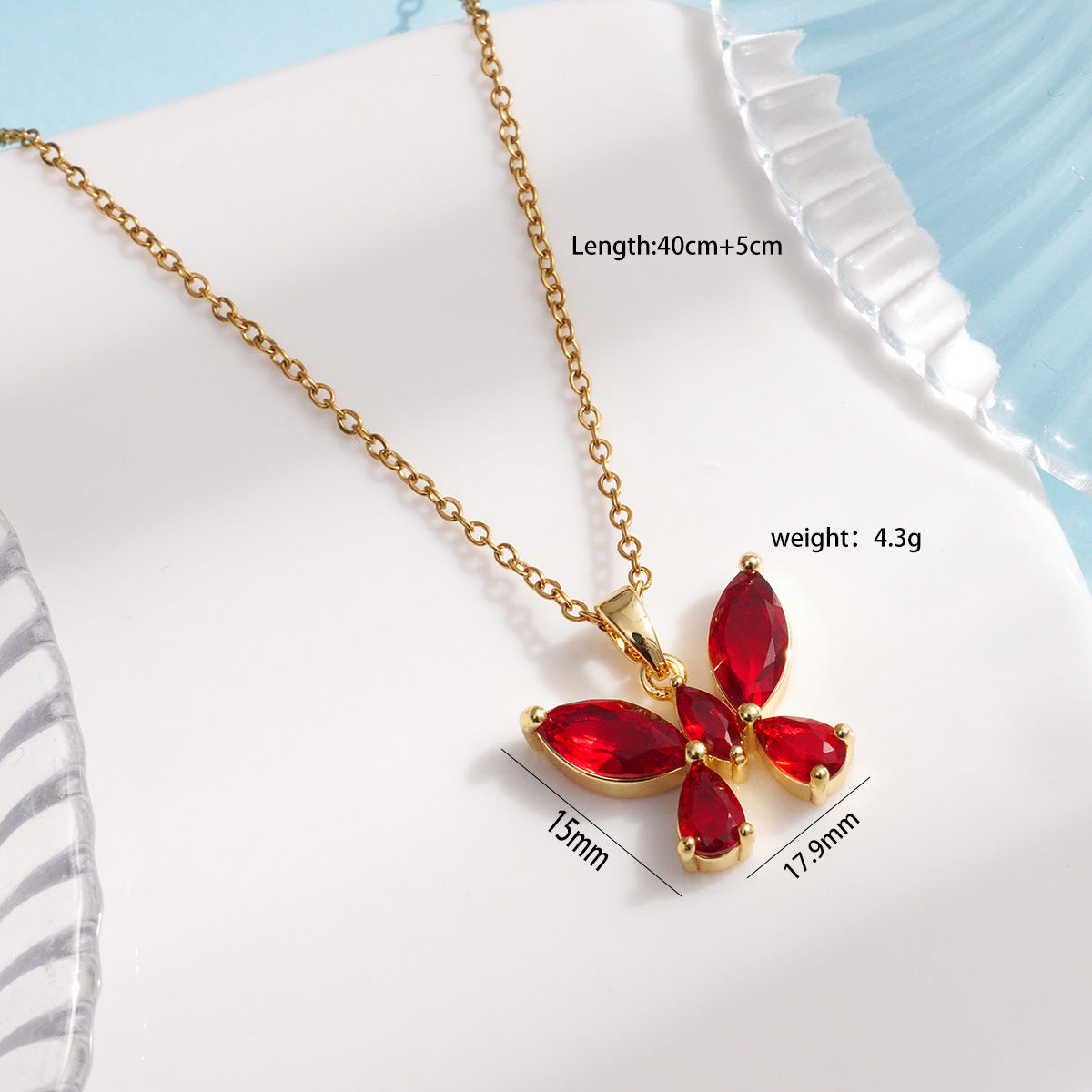 Women's Titanium Steel Simple Elegant Copper Inlaid Zircon Design High-grade Necklaces