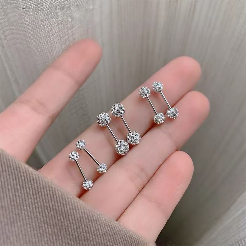 Women's Shining Starry Diamond Zircon Simple Sleeping Stud Earrings