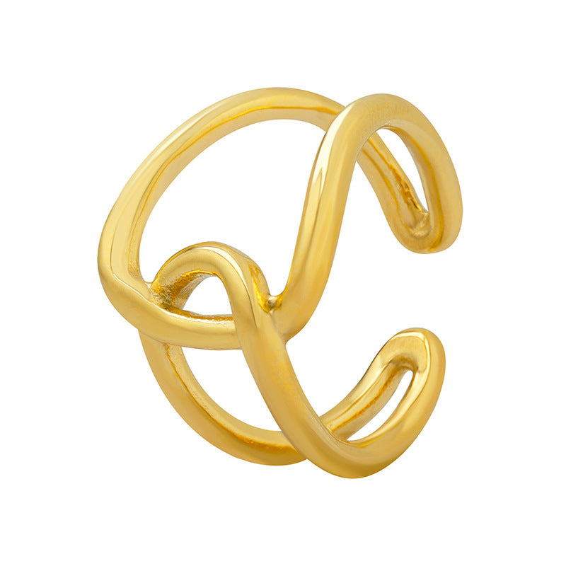 Chain Twist Open Gifts Index Finger Titanium Ring
