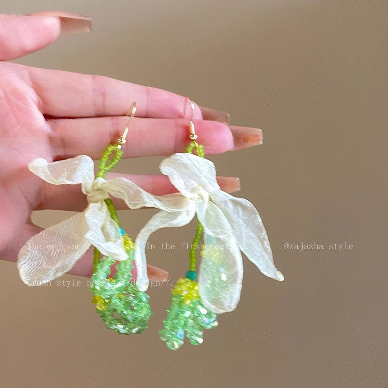 Women's Vacation Style Super Fairy Sweet Flower Seaside Colorful Little Wild Earrings