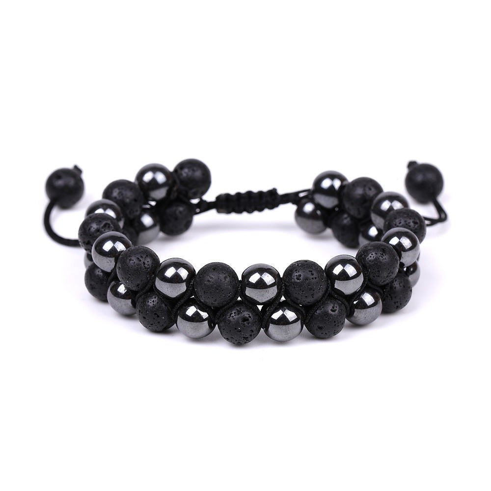Women's & Men's Volcanic Rock Stone Woven Brace Lace Bracelets