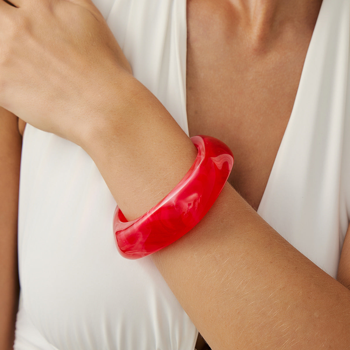 Irregular Translucent Female Personality Acrylic Color Bracelet