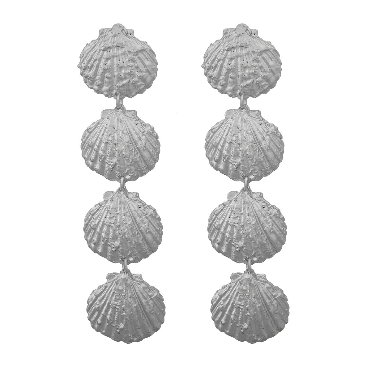 Women's Gold Exaggerated Metal Feeling Shell Eardrops Earrings