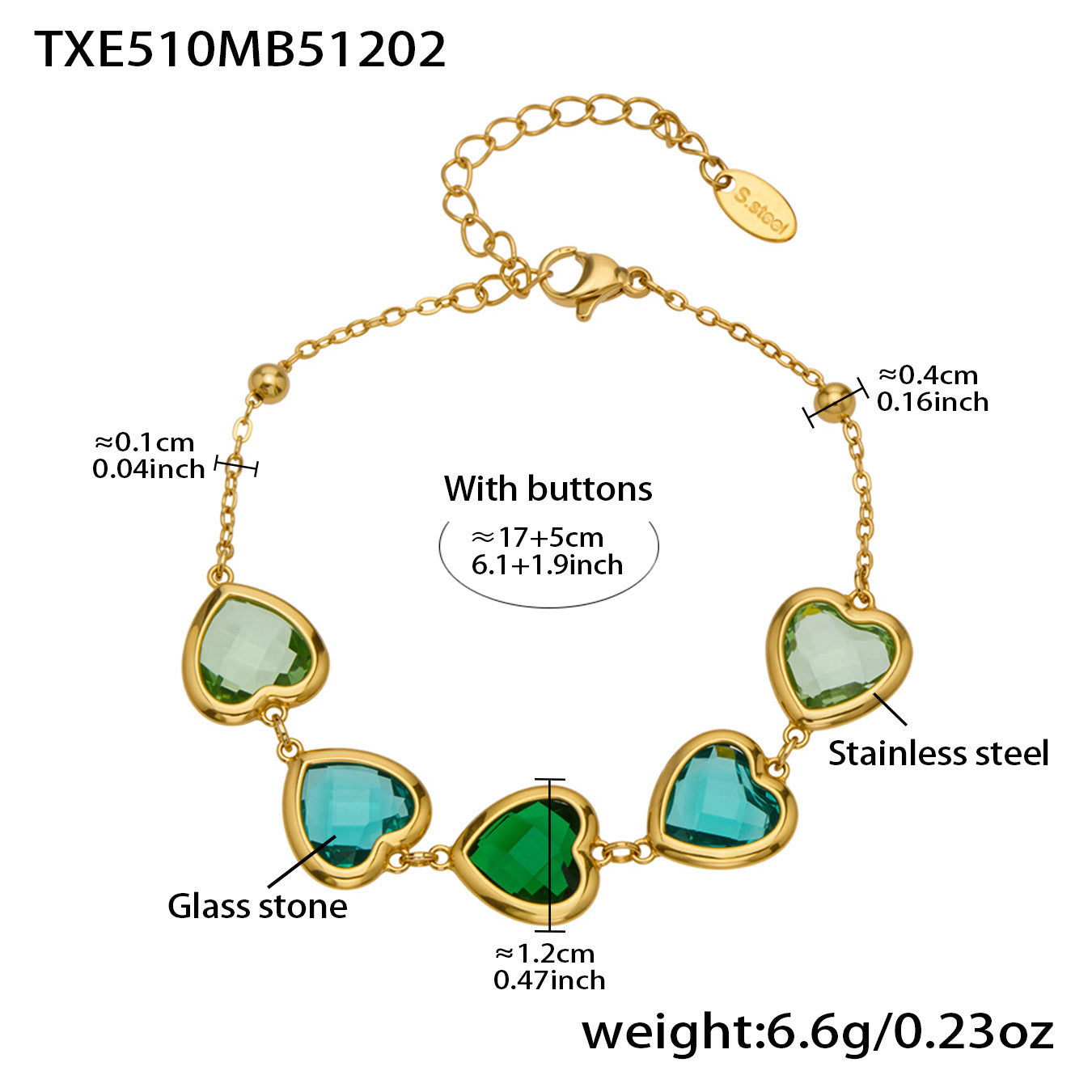 Cut Candy Color Heart-shaped Glass Stone Fashion Exquisite Stainless Rings