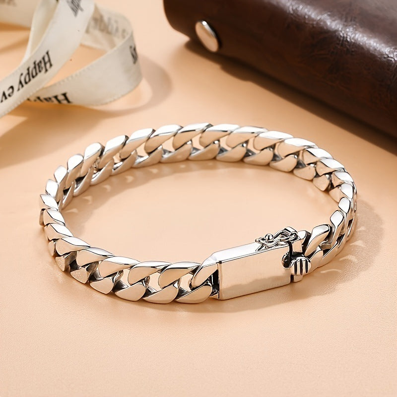 Men's Fashion Trendy Personality Miami Cuban Link Chain Metal Classic Bracelets