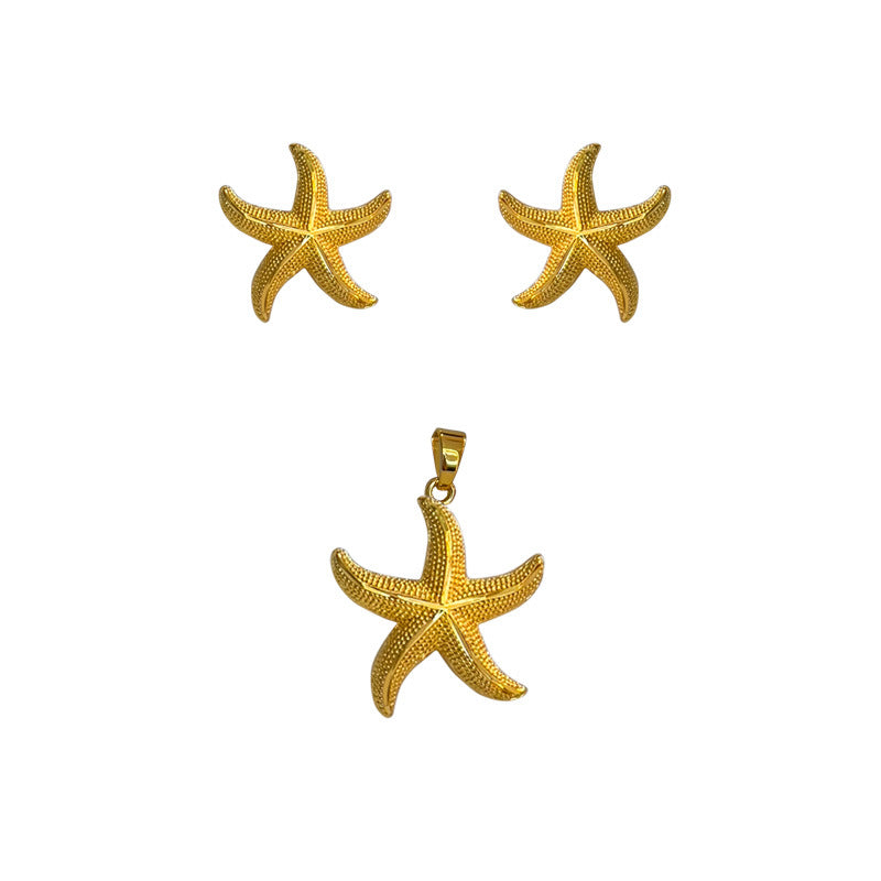 Love Heart Flowers Ear Baroque Gold Fashion Jewelry Set