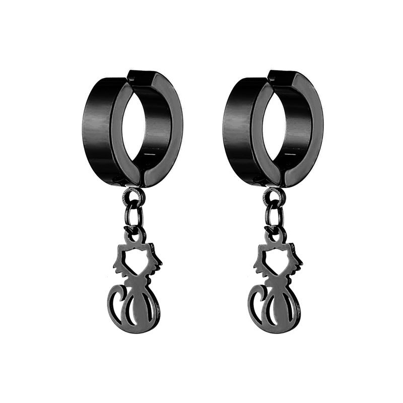 Men's Steel Fashion Trendy High-grade Ear Clip Rings