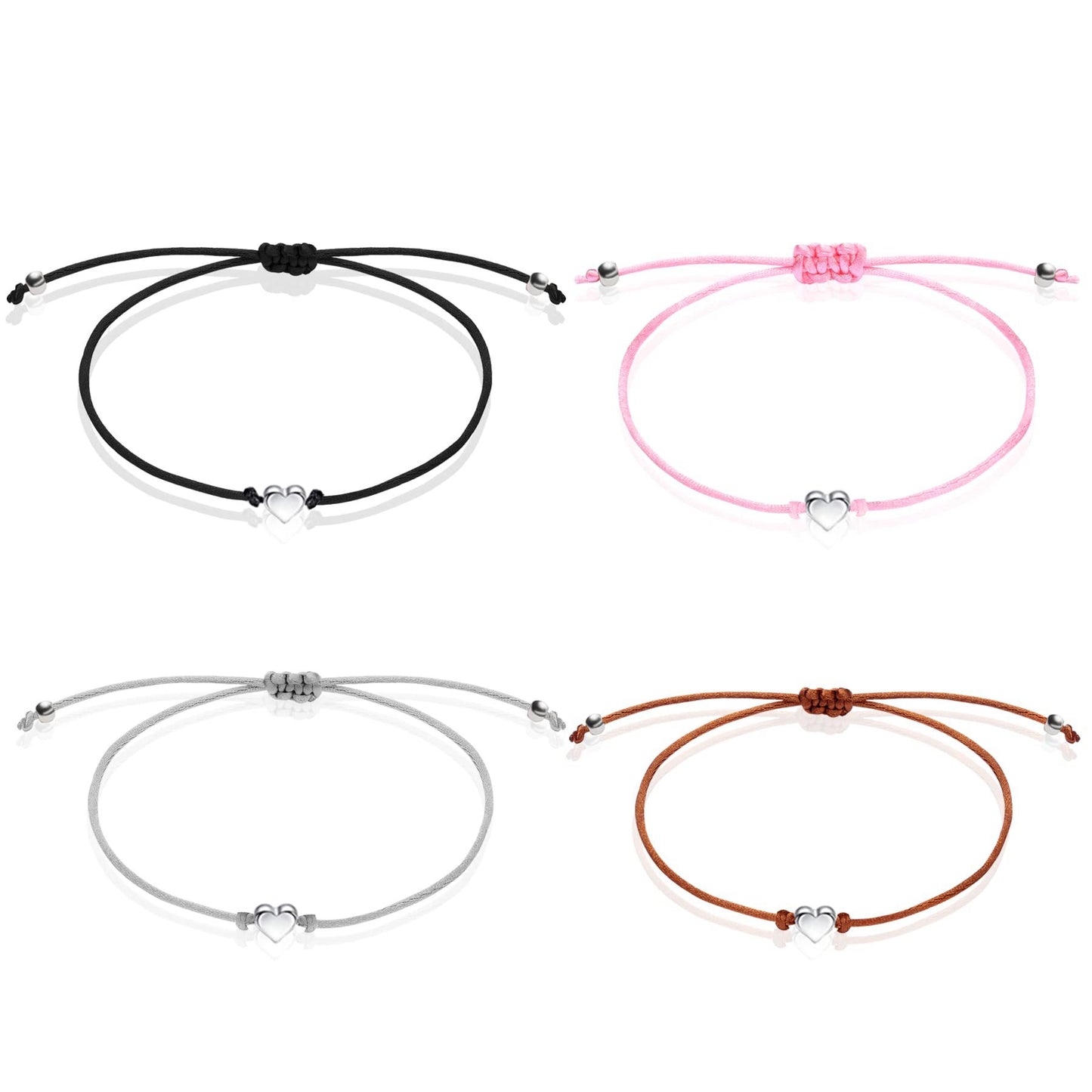 Women's Stainless Steel Angel Love Heart Carrying Strap Bracelets