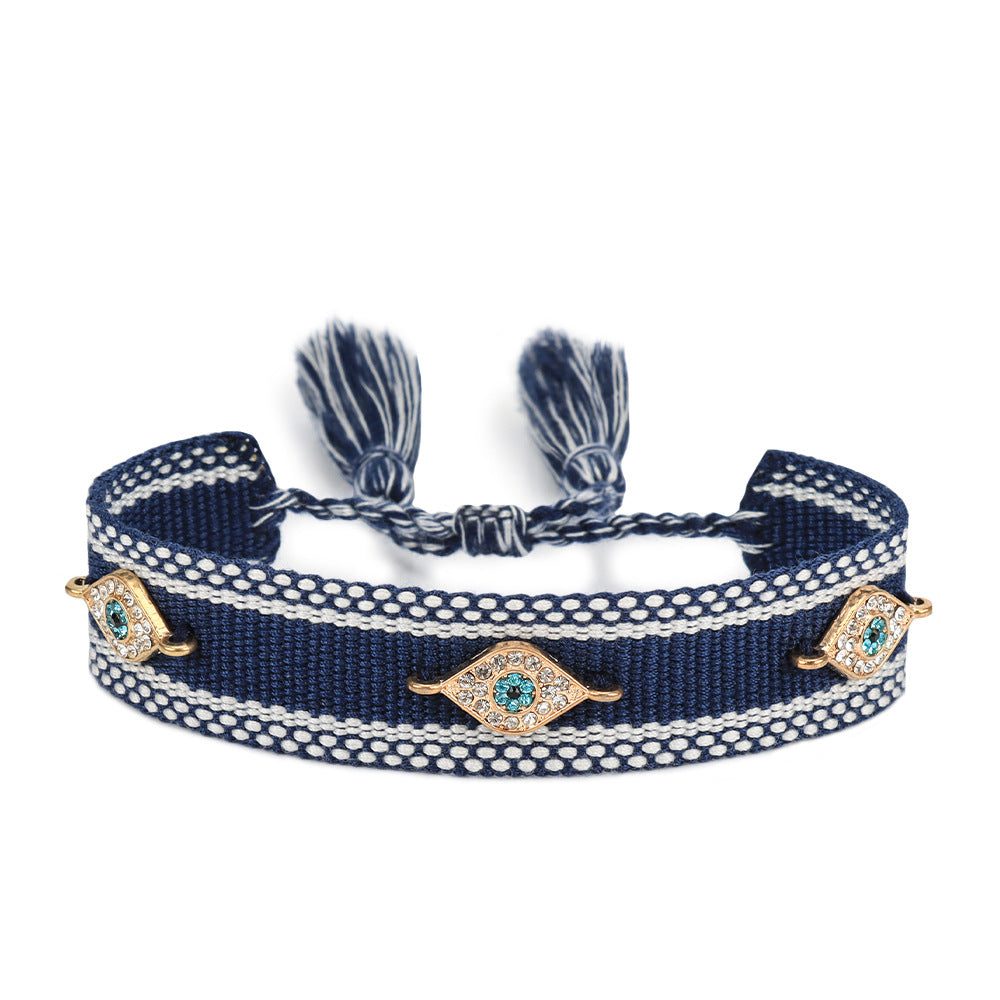 Woven Popular Blue Eyes Lucky Carrying Strap Ethnic Bracelets