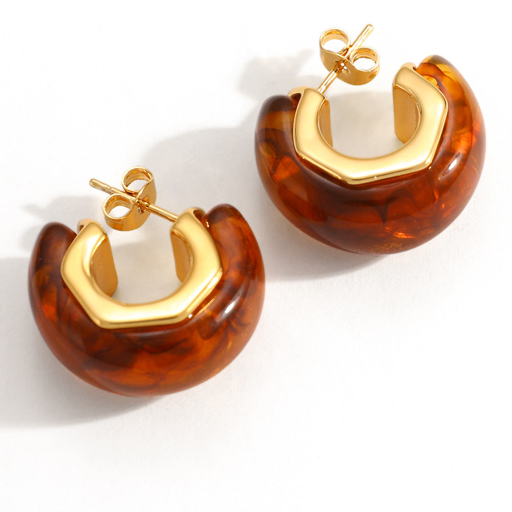 Steel Artistic Retro Style Shaped Large Earrings