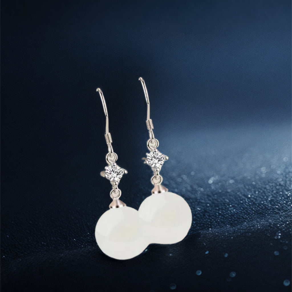 Chinese Style Opal Female Temperament High Earrings