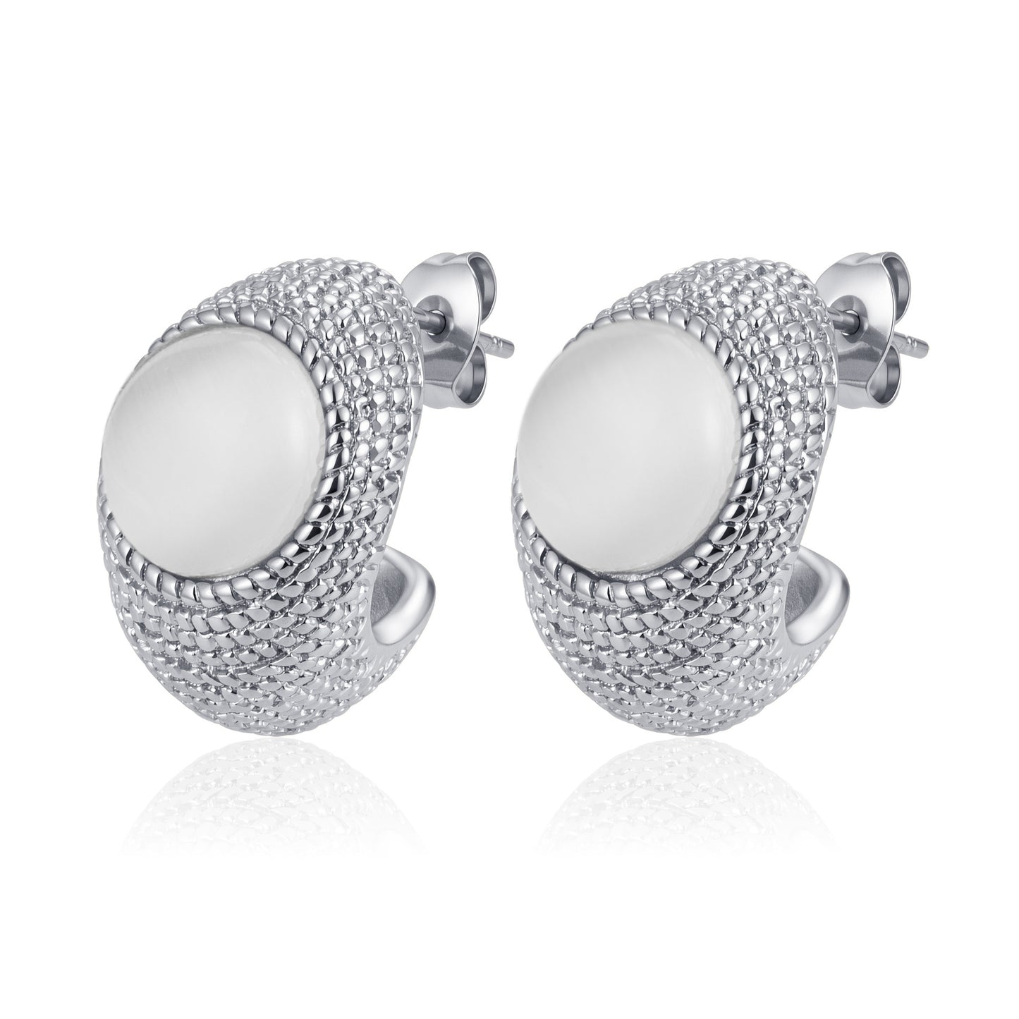 Women's Pearl Shaped Stainless Steel Retro Affordable Luxury High-grade Earrings