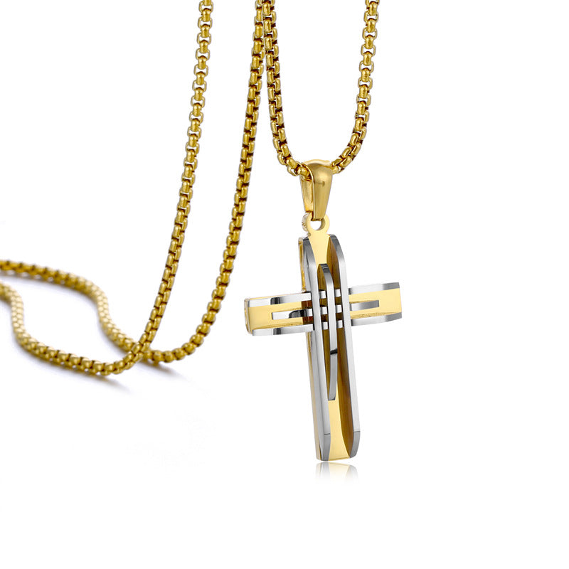 Fashion Design Combination Cross Trendy Stainless Necklace