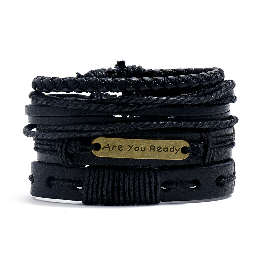 Women's & Men's & Simple Retro Set Braided Leather And Bracelets