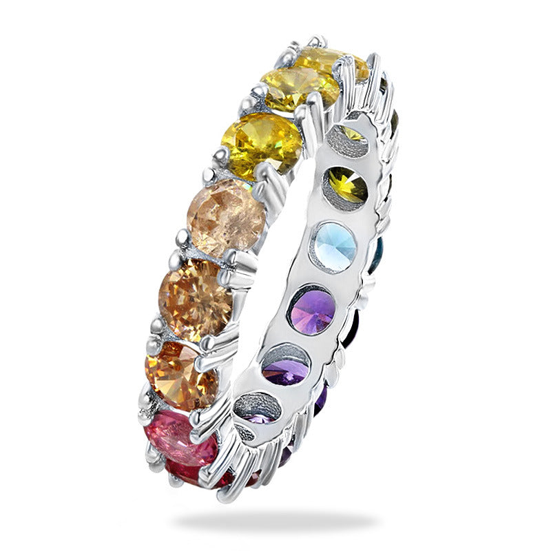 Women's Elegant Shi Color Zircon Fashion Rings