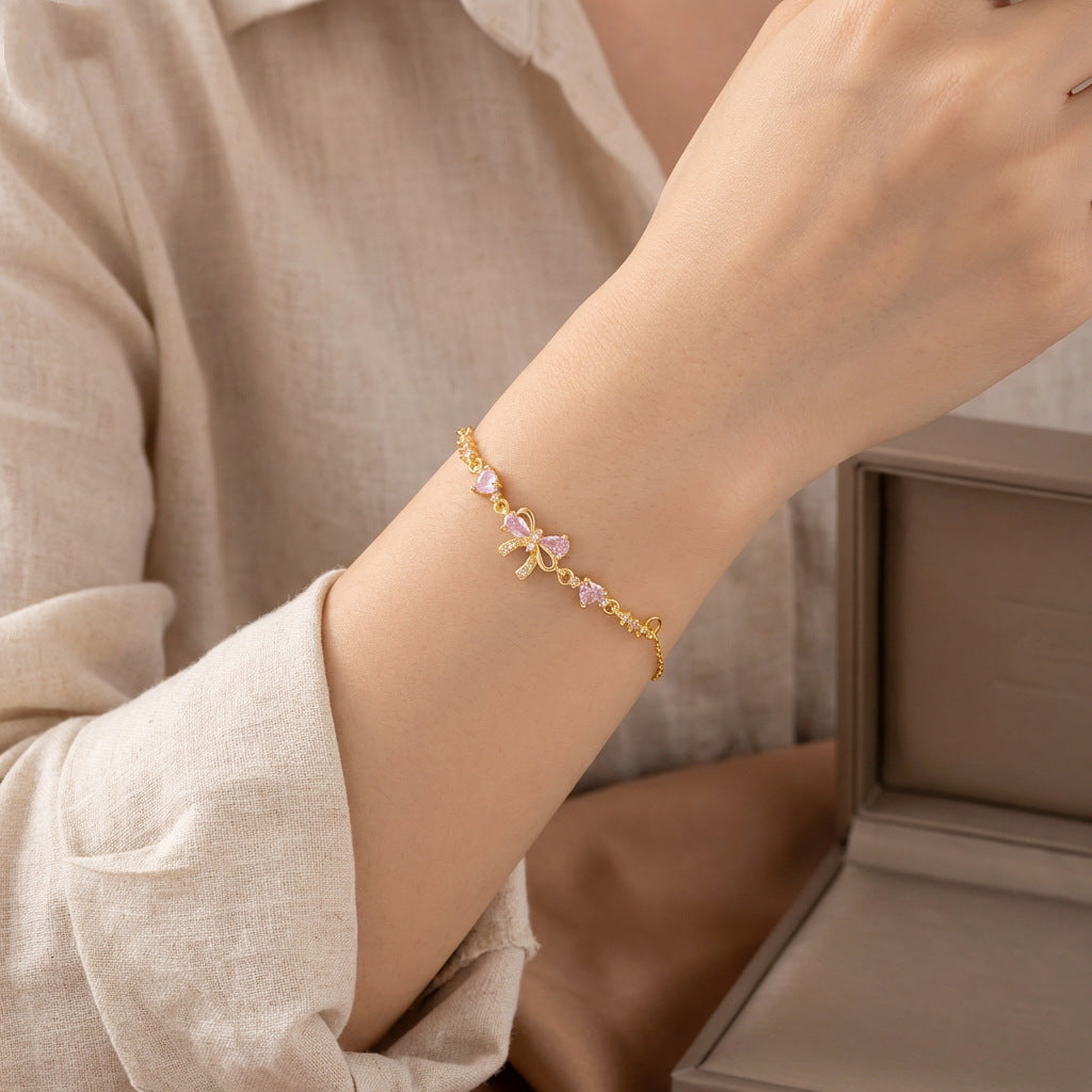 Bow Female Design Zircon High Sense Fashionable Bracelets