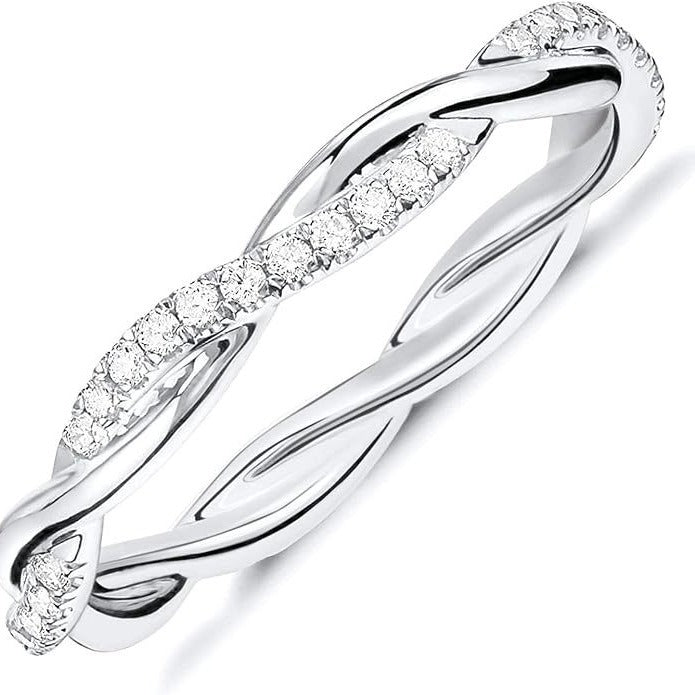 Casual Female Sier Gold Rose Cross Ring