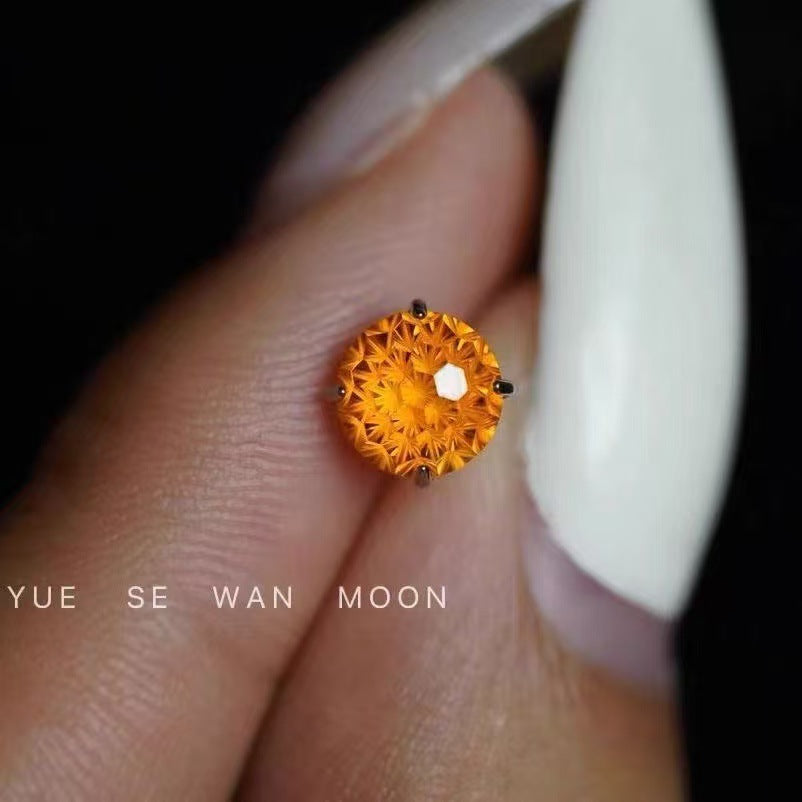 Fireworks Cut Gradient Sky Fire Zircon Flash Medical Titanium Steel Stud Earrings