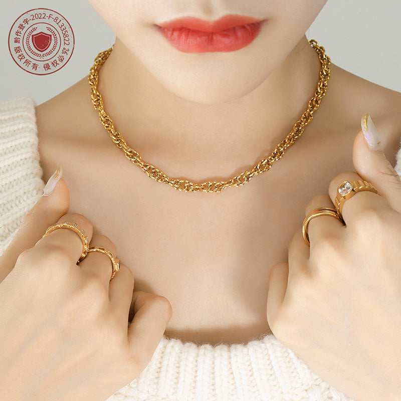 Exaggerated Thick Chain Titanium Steel Gold Bracelets