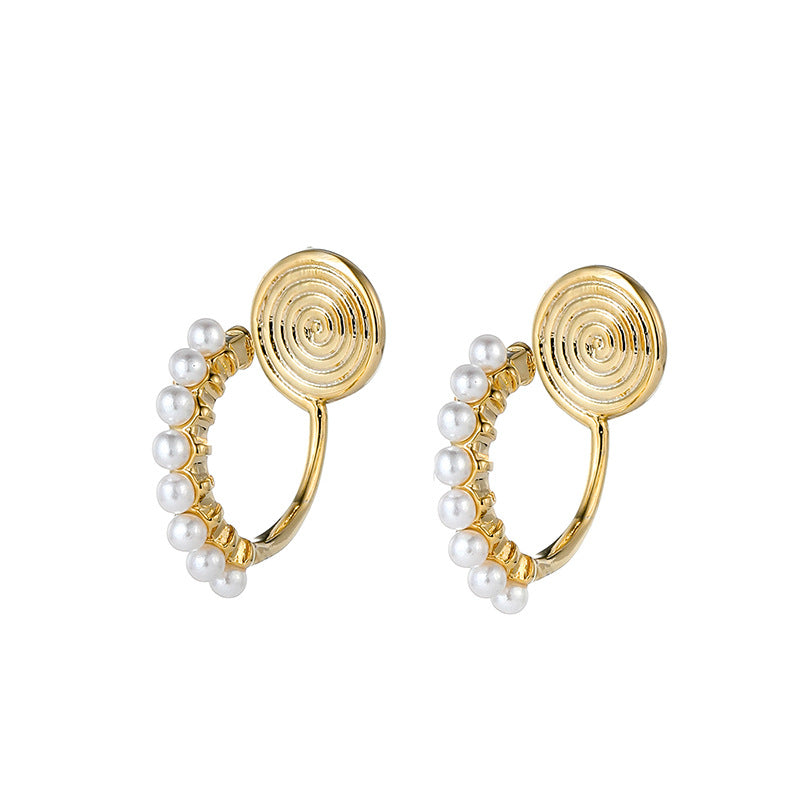 Simple Compact Pearl One-piece Mosquito Coil Ear Clip