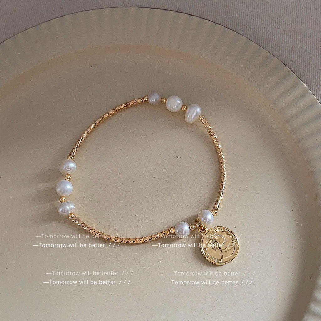 Freshwater Pearl Niche Design Gold Coin Bracelets