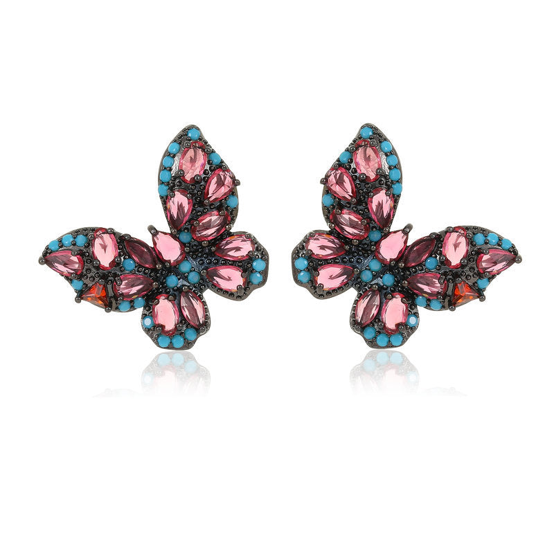 Temperament High-grade Fashion And Color Zircon Earrings